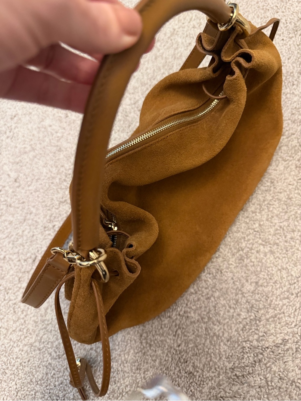 Madewell Chestnut Suede Hobo Bag - Picture 8 of 12